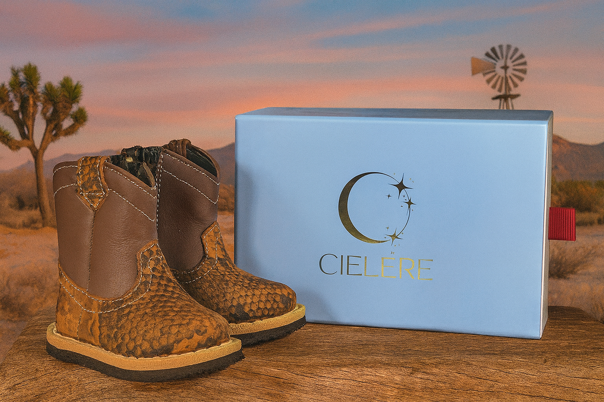 Cielére Baby Western Boot – Snake Print Leather