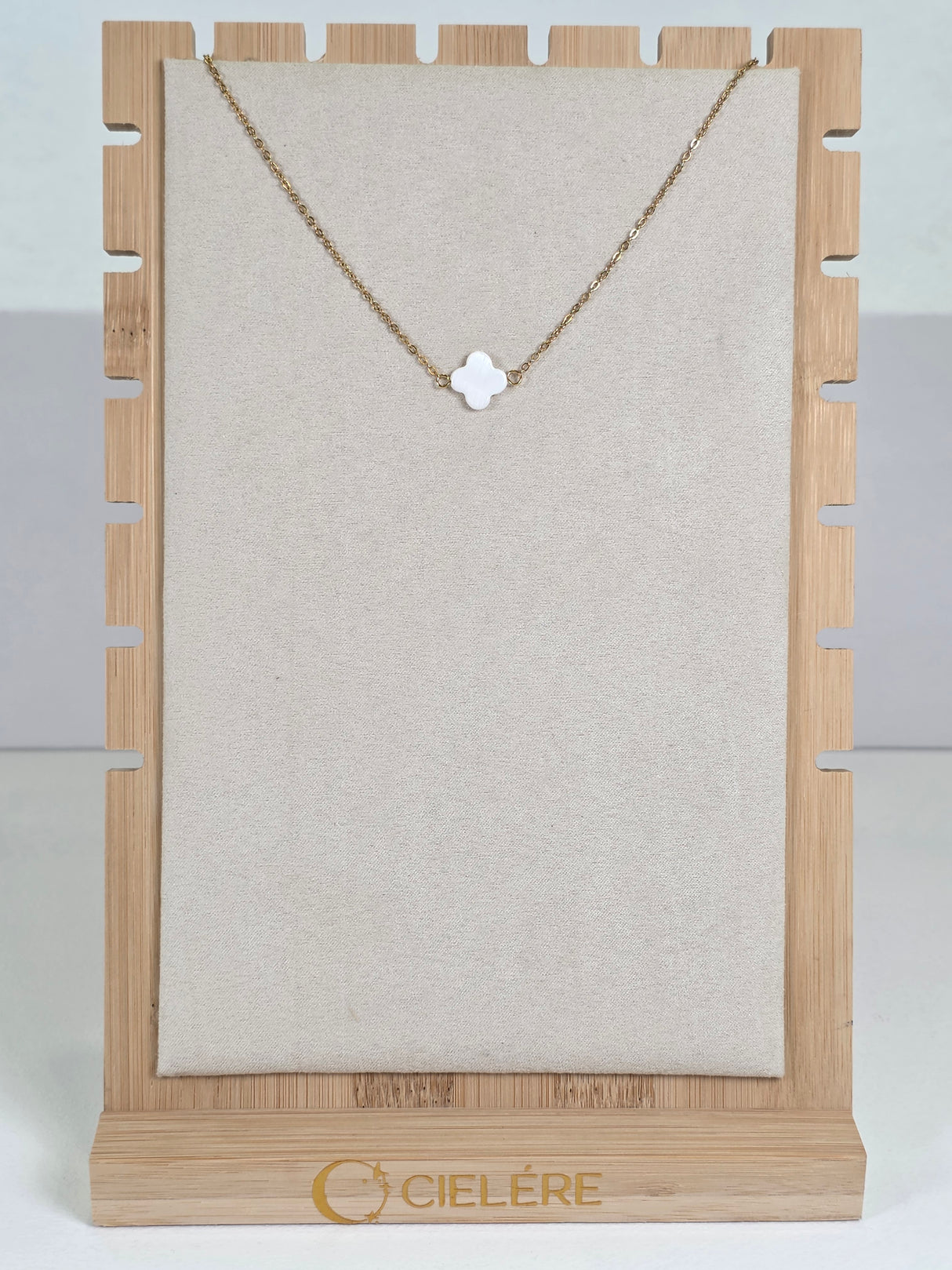 White Clover Charm Necklace