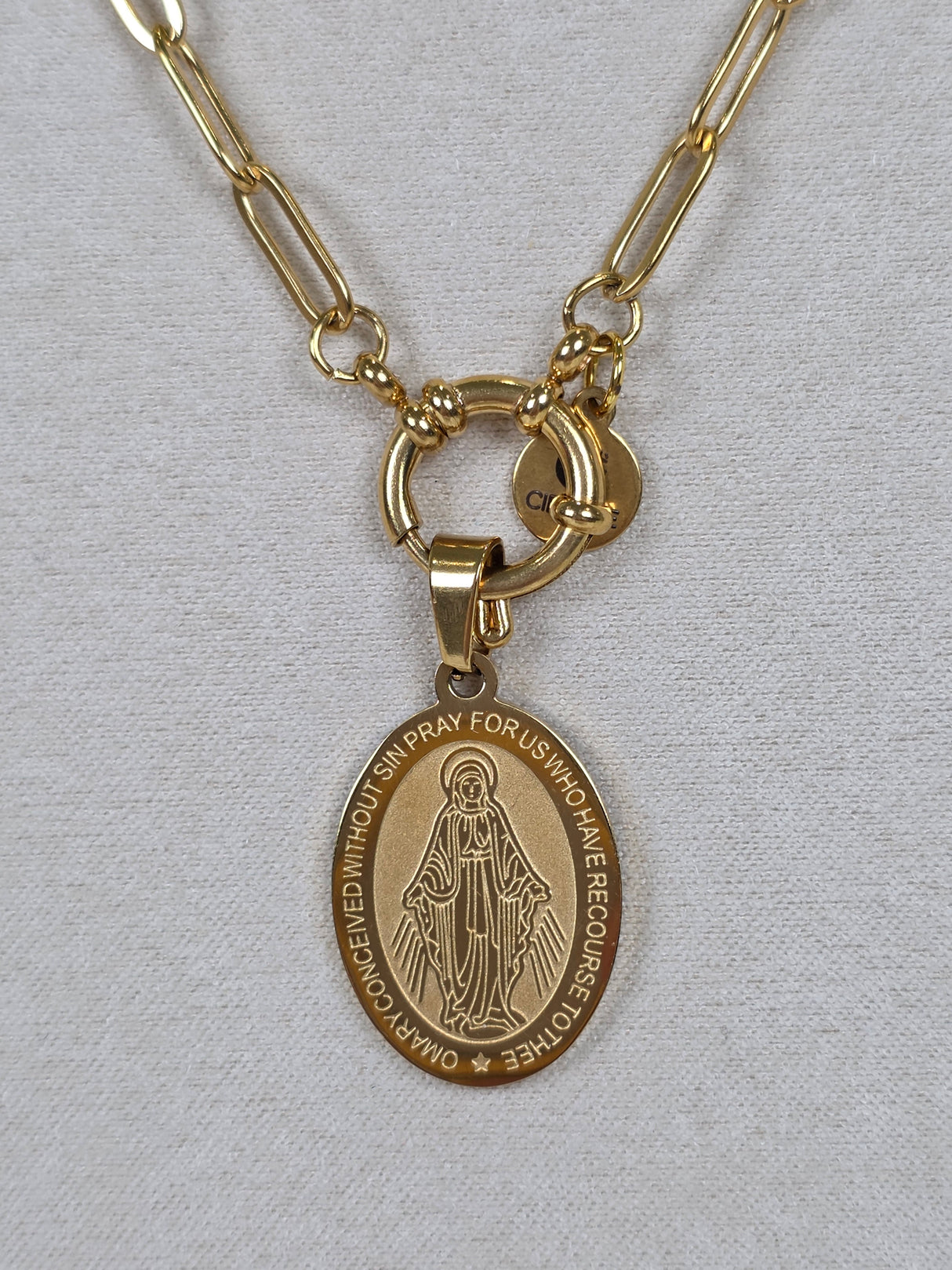 Link Chain Sacred Medal Necklace
