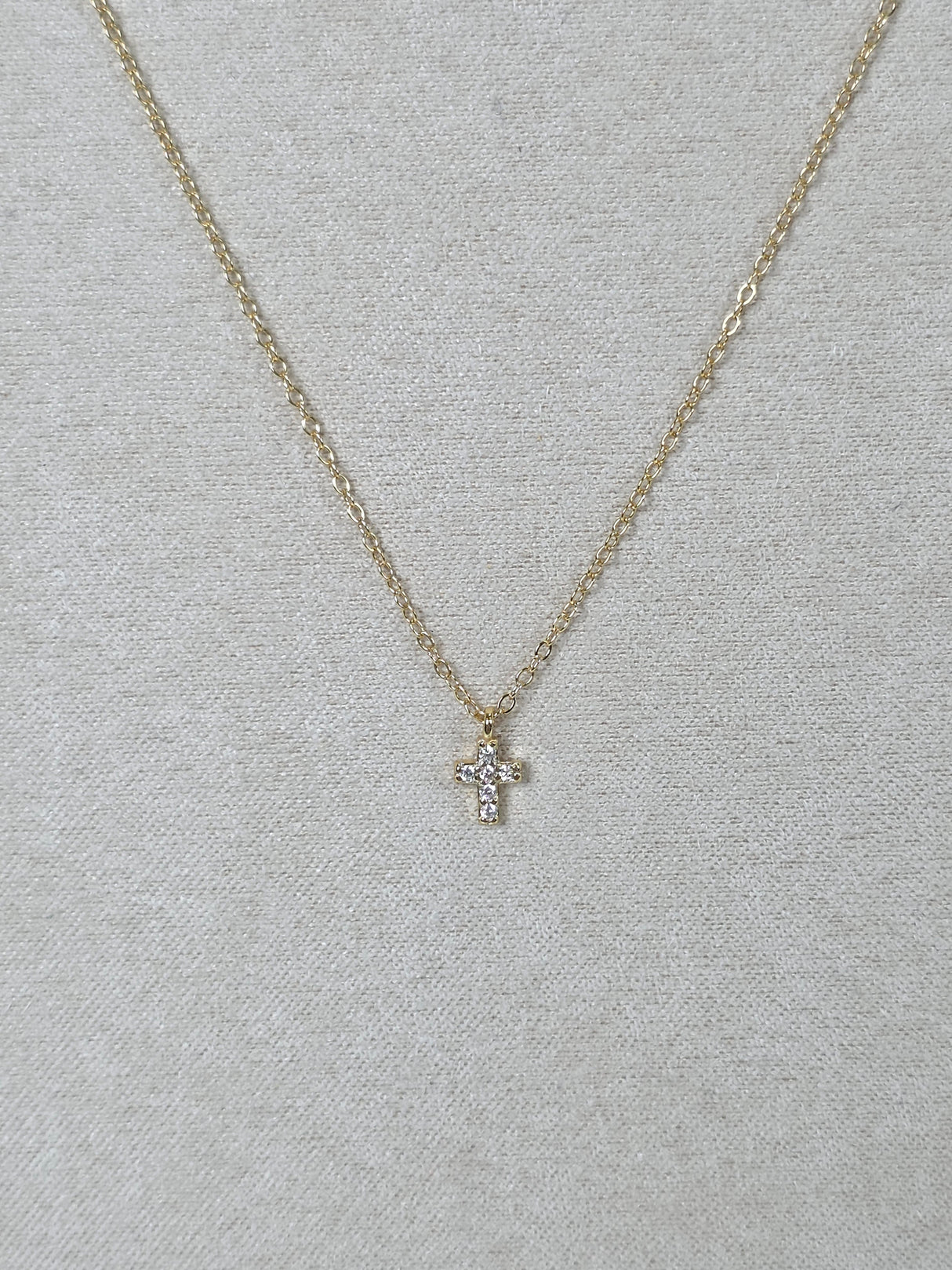 Delicate Crystal Cross Necklace