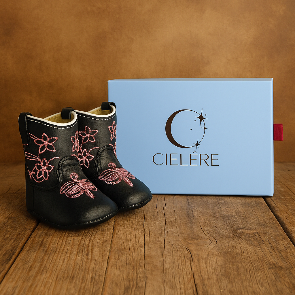 Cielére Baby Western Girl black Boot Pink