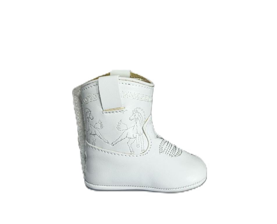 Cielére Baby Western Horse Boot – White (Velcro Closure)