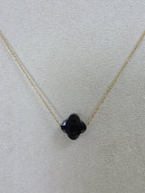 Black Radiant Petal Necklace