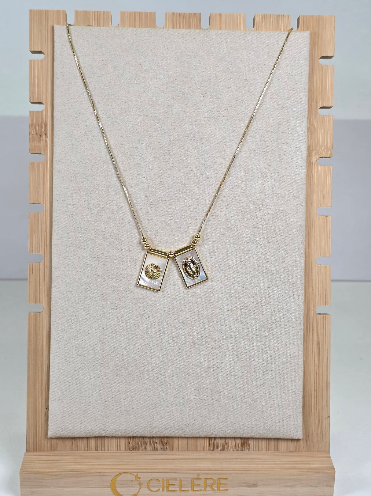 Dual Shell Escapulario Necklace