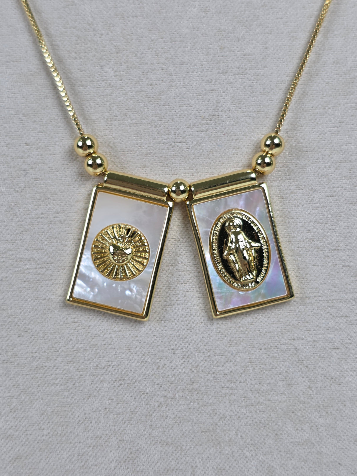 Dual Shell Escapulario Necklace