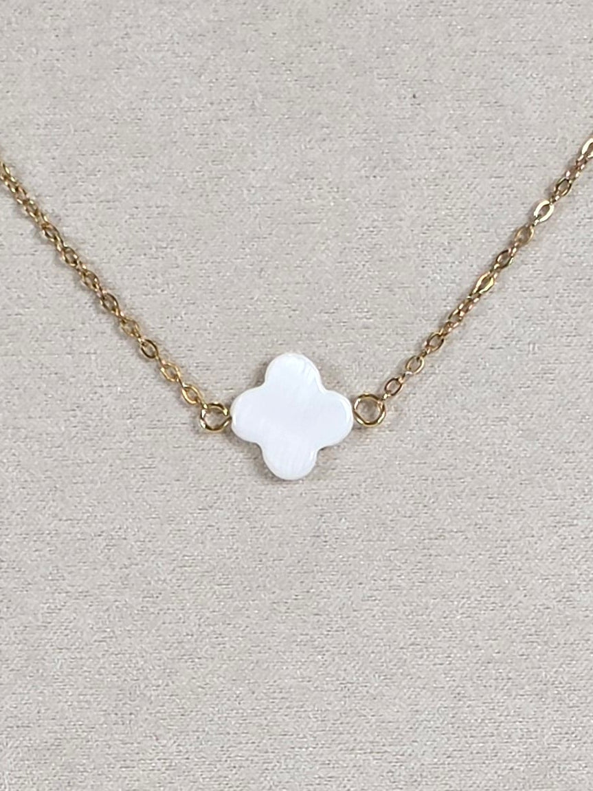 White Clover Charm Necklace