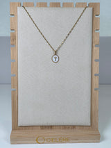 White Enamel Cross Medallion Necklace