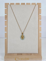 Turquoise Halo Virgin Mary Necklace