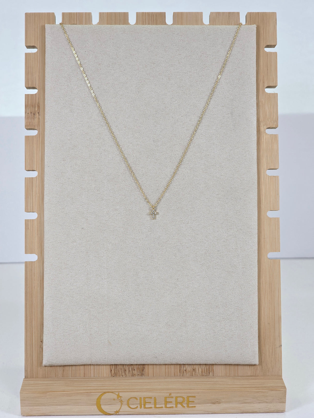 Delicate Crystal Cross Necklace