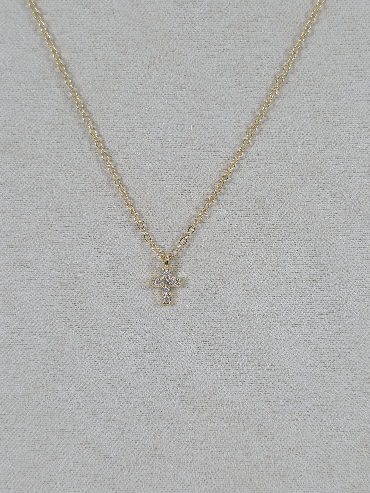 Delicate Crystal Cross Necklace