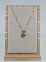 Pearl & Medallion Layered Charm Necklace