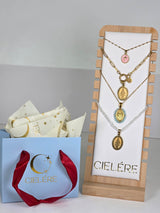 Pink Enamel Cross Necklace